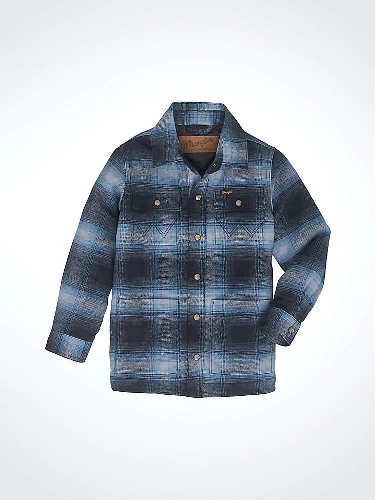 Boy's Wrangler Quilt Lined Flannel Shirt Jacket Mid-State