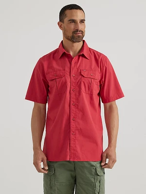 Men's Relaxed Stretch Poplin Shirt Cardinal