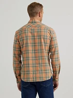 Men's Cowboy Wash Plaid Shirt Pheasant Orange