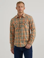 Men's Cowboy Wash Plaid Shirt Pheasant Orange