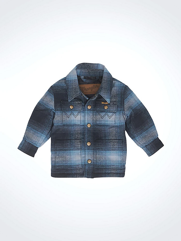 Little Boy's Wrangler Quilt Lined Flannel Shirt Jacket Mid-State