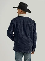 Men's Western Sherpa Lined Denim Wrange Jacket Rustic Navy