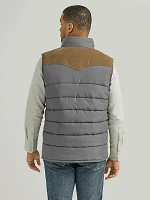 Men's Corduroy Yoke Puffer Vest Fence Post