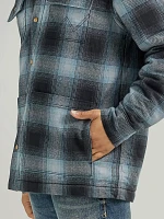 Men's Wrangler Sherpa Lined Flannel Shirt Jacket Mid- State