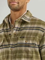 Men's Wrangler Quilt Lined Flannel Shirt Jacket Birch