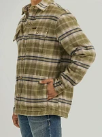 Men's Wrangler Quilt Lined Flannel Shirt Jacket Birch