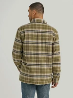 Men's Wrangler Quilt Lined Flannel Shirt Jacket Birch