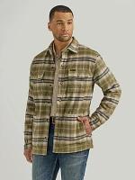 Men's Wrangler Quilt Lined Flannel Shirt Jacket Birch