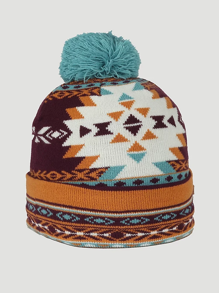 Southwest Print Pom Beanie in