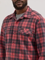 Wrangler ATG™ Men's Campsite Plaid Shirt Carnelian