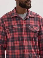 Wrangler ATG™ Men's Campsite Plaid Shirt Carnelian