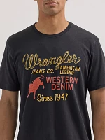 Men's Wrangler Rope Emblem Graphic T-shirt Washed Black