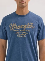 Men's Wrangler Rope Emblem Graphic T-shirt Dark Denim Heather