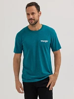 Men's Wrangler Back Graphic T-Shirt Cyan Pepper Heather