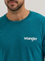 Men's Wrangler Back Graphic T-Shirt Cyan Pepper Heather