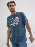 Men's American Flag Logo T-Shirt Midnight Navy