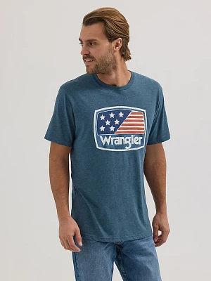 Men's American Flag Logo T-Shirt Midnight Navy