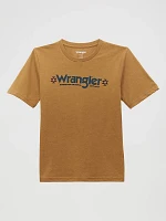 Boy's Wrangler Kabel Logo T-Shirt Bistre Heather