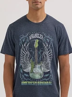 Men's Rocking Guitar Graphic T-Shirt Dark Sapphire Heather