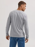 Men's Long Sleeve Cowboy Graphic T-Shirt Ultimate Gray Heather