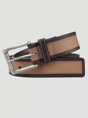 Men's Double Stitch Belt Brown