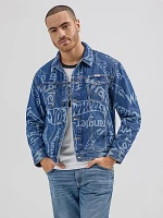 Wrangler® x Hot Wheels™ Men's Laser Logo Denim Jacket Medium Blue