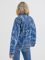 Wrangler® x Hot Wheels™ Men's Laser Logo Denim Jacket Medium Blue