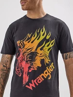 Wrangler® x Hot Wheels™ Men's Flaming Bronco T-Shirt Black Beauty