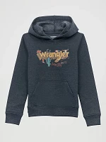 Boy's Wrangler Icons Pullover Hoodie Dark Sapphire