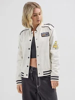 Wrangler® x Hot Wheels™ Women's Reversible Bomber Jacket Egret