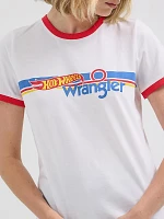 Wrangler® x Hot Wheels™ Women's Logo Ringer Tee Bright White