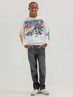 Wrangler® x Hot Wheels™ Boy's Crewneck Rodeo Pullover Bright White