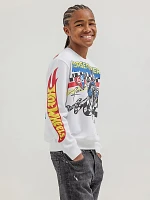 Wrangler® x Hot Wheels™ Boy's Crewneck Rodeo Pullover Bright White