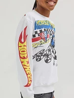 Wrangler® x Hot Wheels™ Boy's Crewneck Rodeo Pullover Bright White