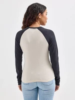 Womens Raglan Band Tee:Oatmeal:M