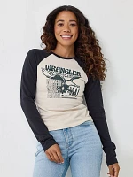 Womens Raglan Band Tee:Oatmeal:M