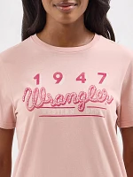 Women's Wrangler Nostalgia Logo Regular Fit Tee Misty Rose