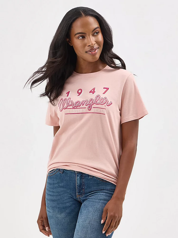 Women's Wrangler Nostalgia Logo Regular Fit Tee Misty Rose