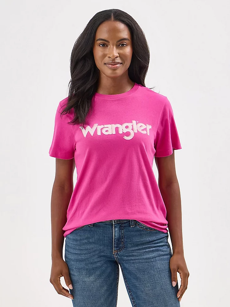 Women's Wrangler Kabel Logo Vibrant Reg Fit Tee Very Berry