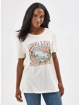 Women's Wrangler Western Graphic Boyfriend Tee Long Live Cowboys