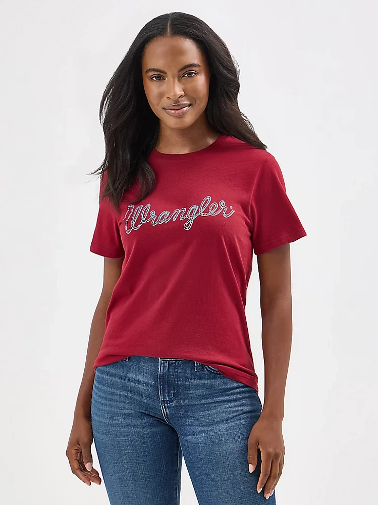 Women's Wrangler Rope Logo Reg Fit Tee Biking Red