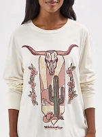 Women's Wrangler Graphic Long Sleeve Relaxed Tee Whisper White