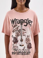 Women's Wrangler Western Graphic Oversized Tee Misty Rose