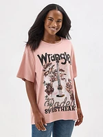 Women's Wrangler Western Graphic Oversized Tee Misty Rose