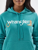 Women's Wrangler Western Graphic Hoodie Green-Blue Slate