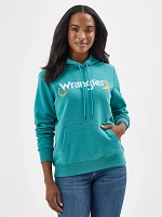 Women's Wrangler Western Graphic Hoodie Green-Blue Slate