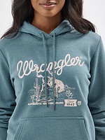 Women's Wrangler Western Graphic Hoodie Goblin Blue