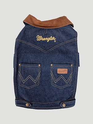 Denim Polar Fleece Lined Dog Jacket:Dark Blue:XS