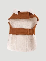 Faux Suede and Sherpa Dog Jacket:Tan:XS