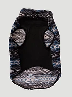 Printed Sherpa Dog Sweater:Blue Multi:S